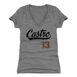 Starlin Castro Women's V-Neck T-Shirt | 500 LEVEL