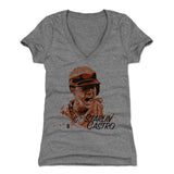 Starlin Castro Women's V-Neck T-Shirt | 500 LEVEL